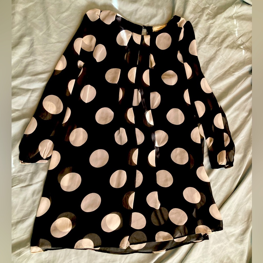 Dressy Black & White Polka Dot Top